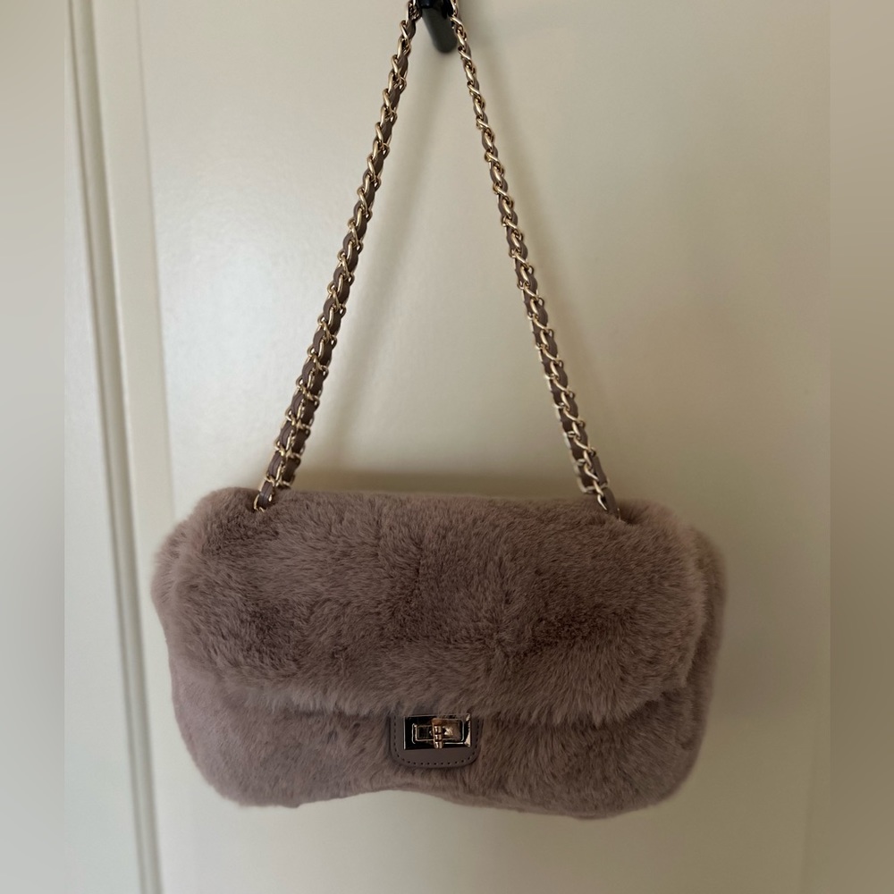Beige Fur Bag